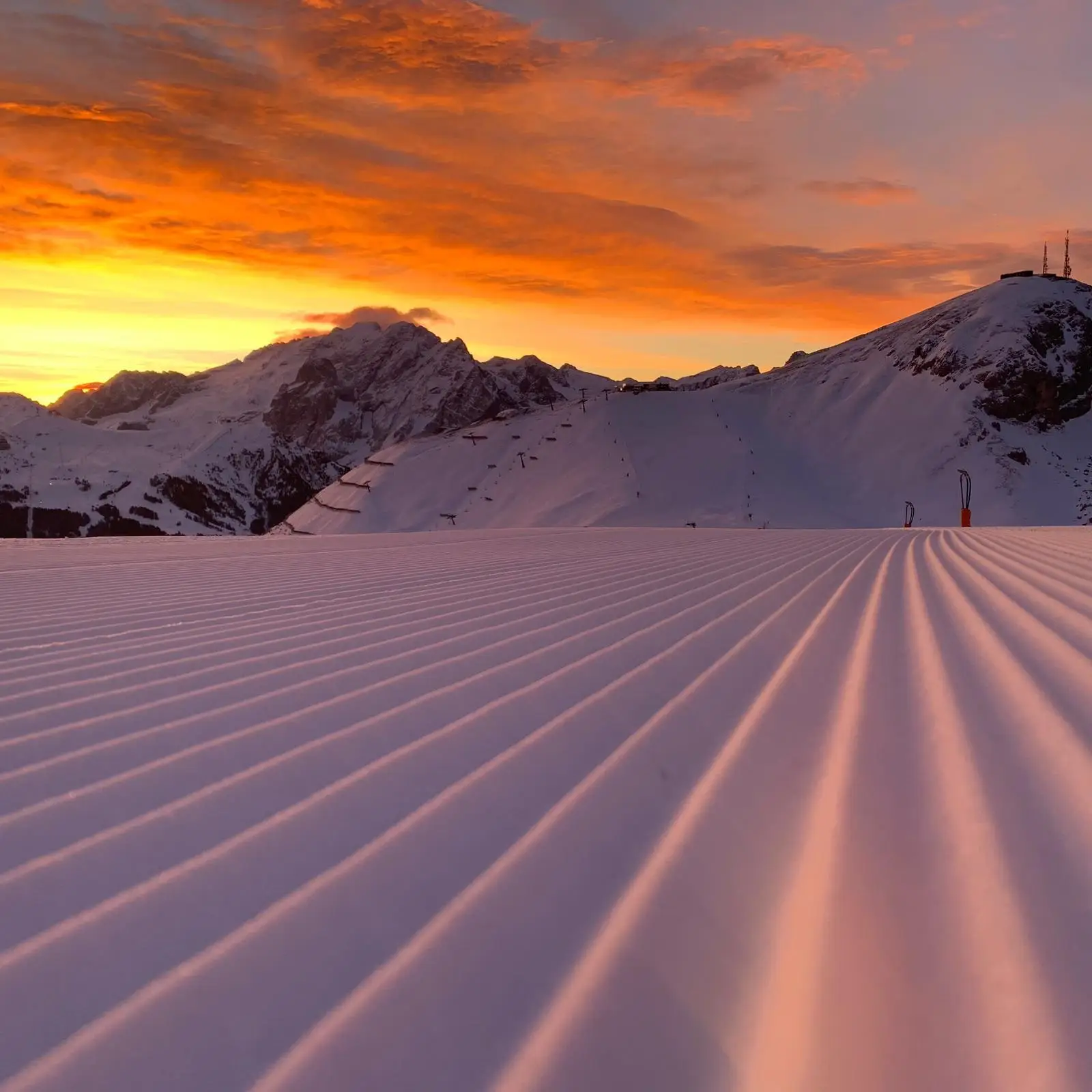 Pista appena battuta all'alba